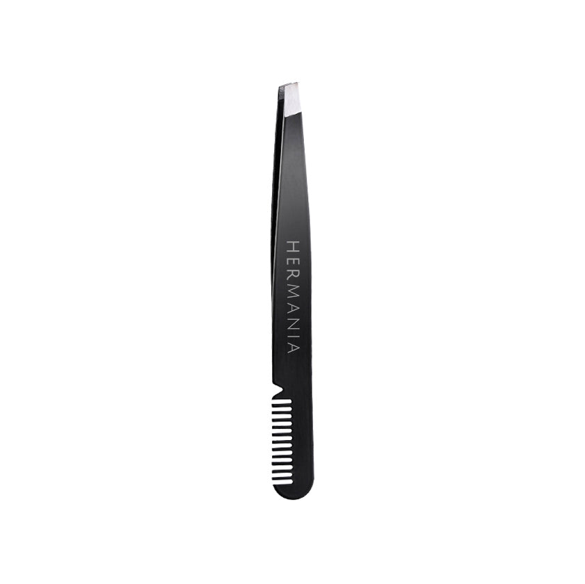 DUAL-END EYEBROW TWEEZERS WITH COMB