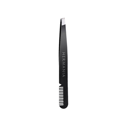 DUAL-END EYEBROW TWEEZERS WITH COMB