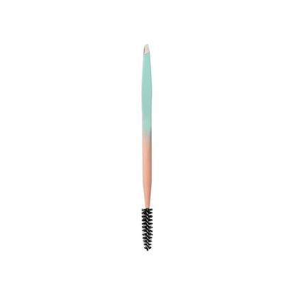 DUAL-END EYEBROW TWEEZERS WITH SPOOLIE